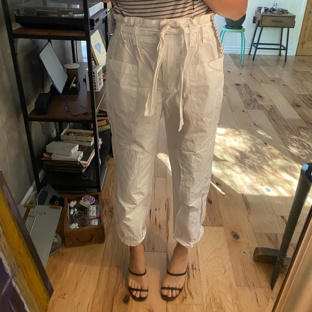 white cargo pants